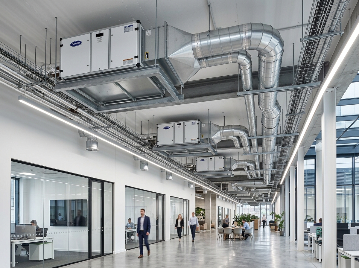 Instalación de climatización en edificio corporativo